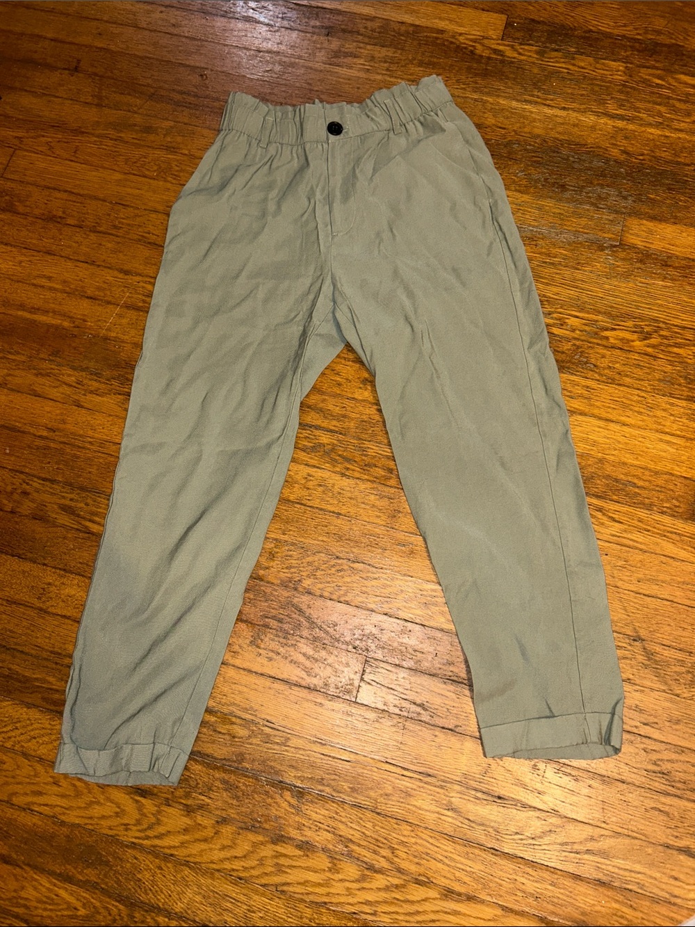 Zara Chinos in Olive Green with Elastic Waist